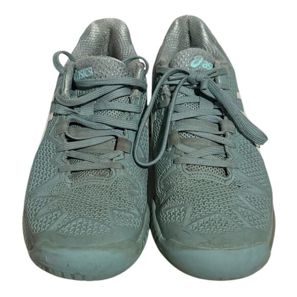 Asics Solution Speed FF 2 Women's 7.5 Teal White Tennis Court Shoes Gel Soles - Picture 4 of 8